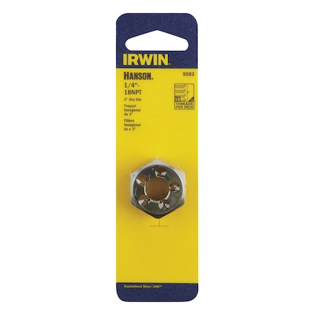 Irwin Irwin Hanson High Carbon Steel SAE Hexagon Die 1/4 in. 1 pc 9503ZR